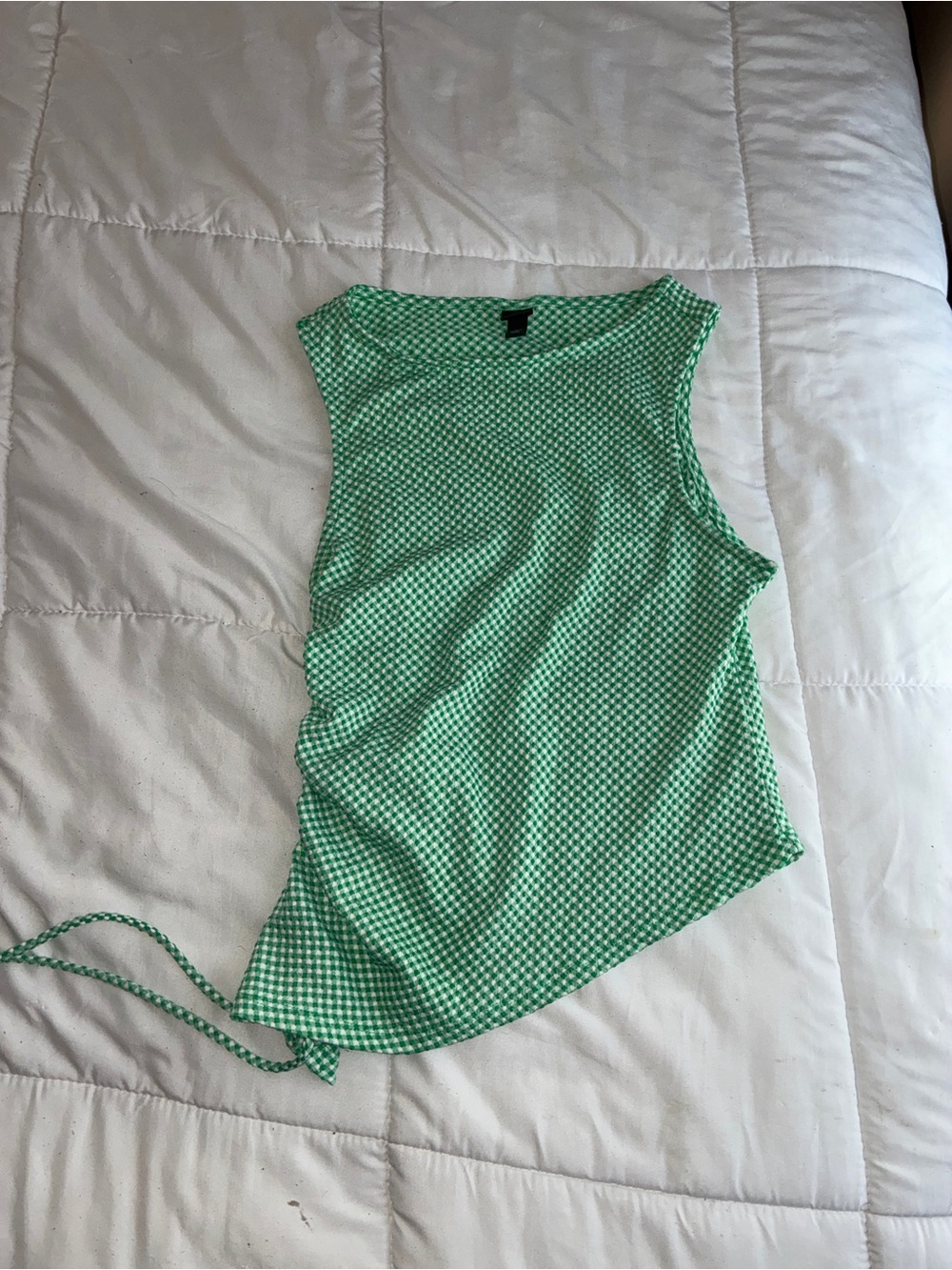 wild fable Green Gingham Side-Tie Crop Top